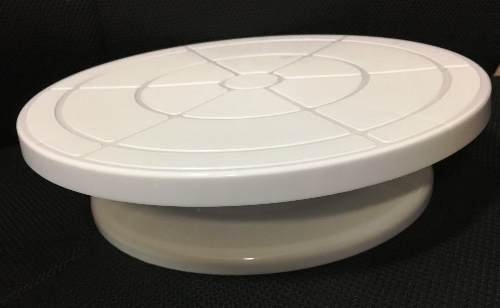 Image of Forgatható tortadíszítő állvány (műanyag) 28cm - fehér