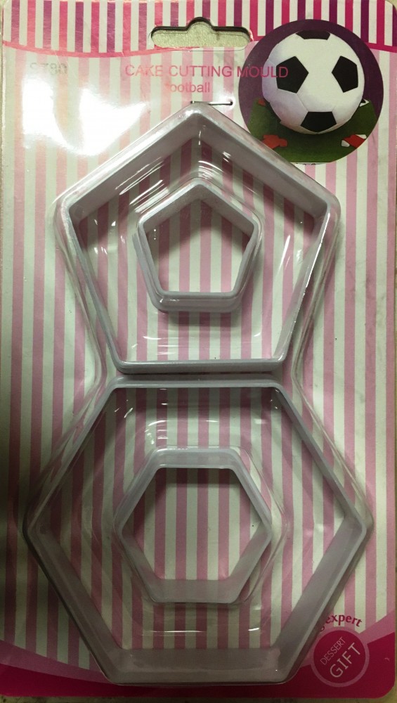 Image of Fondant / Marcipán kiszúró - Focilabdához - 5,6 szög 4db-os készlet