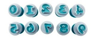 Image of Fondant / Marcipán rugós kiszúró - Szám 10db-os készlet