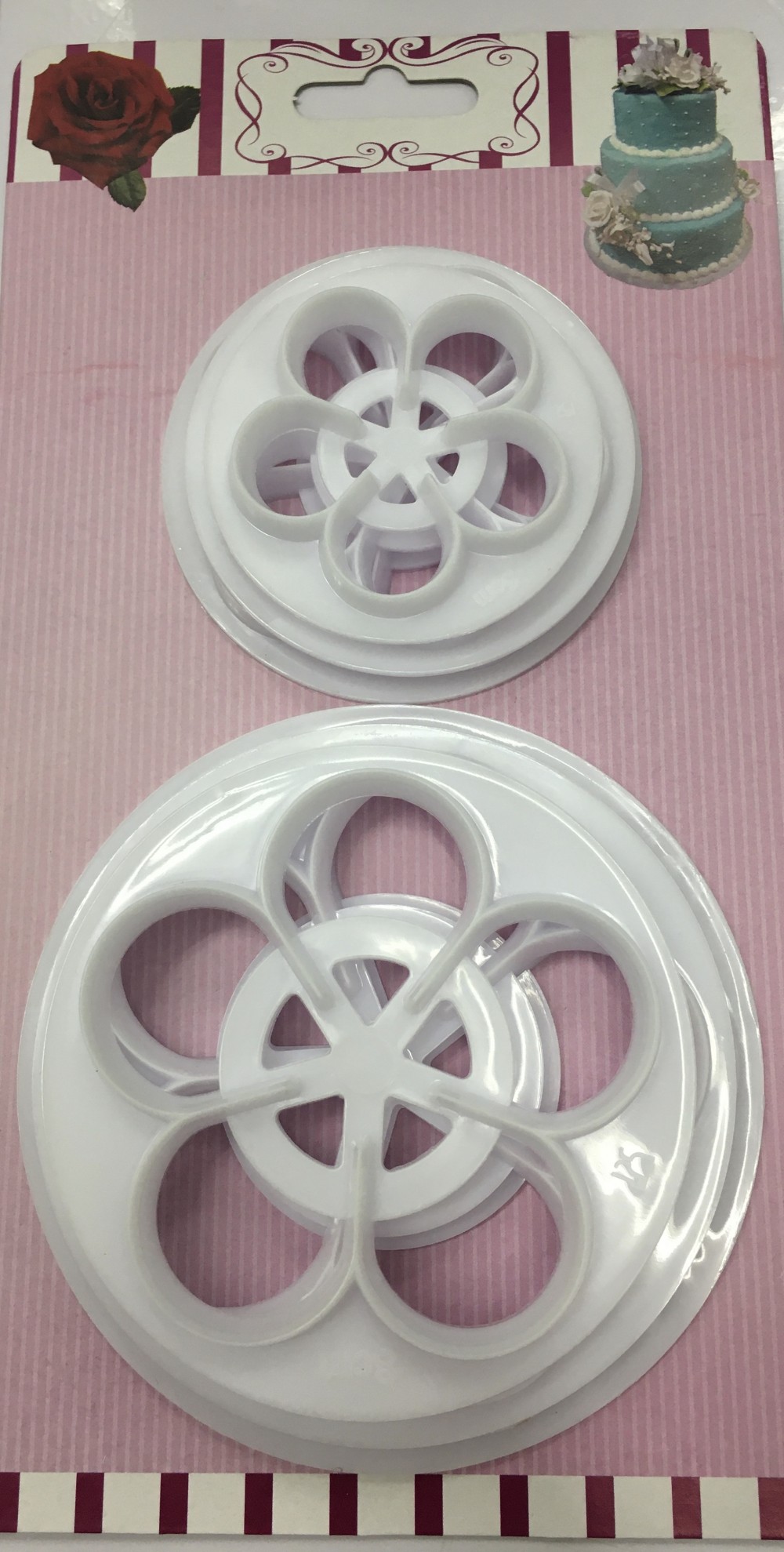 Image of Fondant / Marcipán kiszúró - Közepes rózsakészítő 6db-os készlet