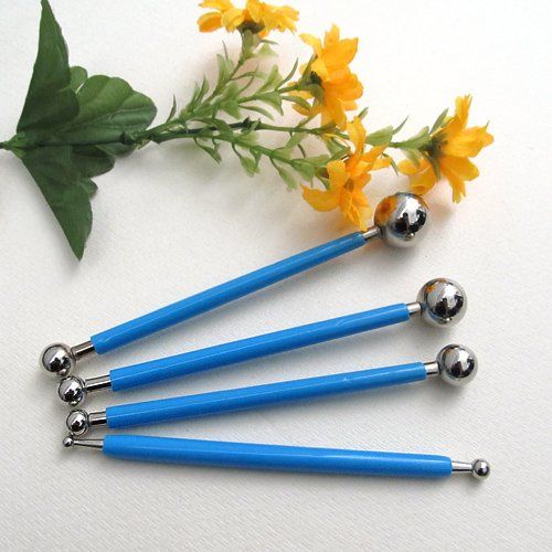 Image of Fondant / Marcipán modellező tollkészlet (fém) - Gömb (4db)