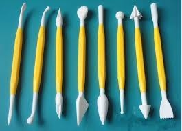 Image of Fondant / Marcipán modellező,díszítő tollkészlet (8db) színes