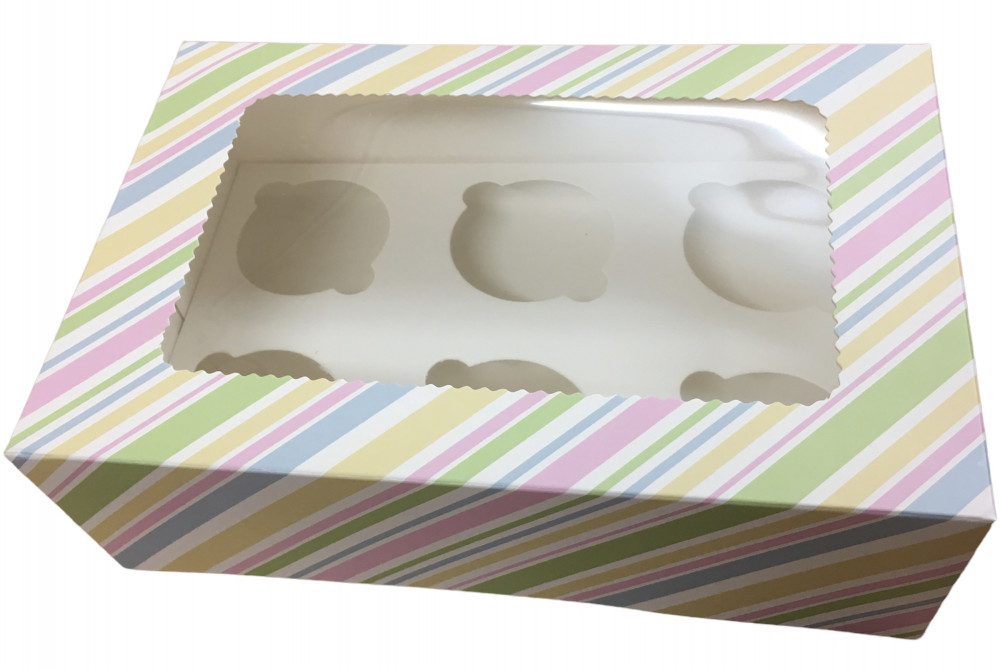 Image of Süteményes doboz színes 6db-os muffin betéttel