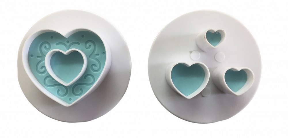 Image of Fondant / Marcipán rugós kiszúró - Szívek 2db-os készlet