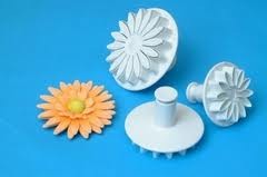 Image of Fondant / Marcipán rugós kiszúró - Gerbera 3db-os készlet