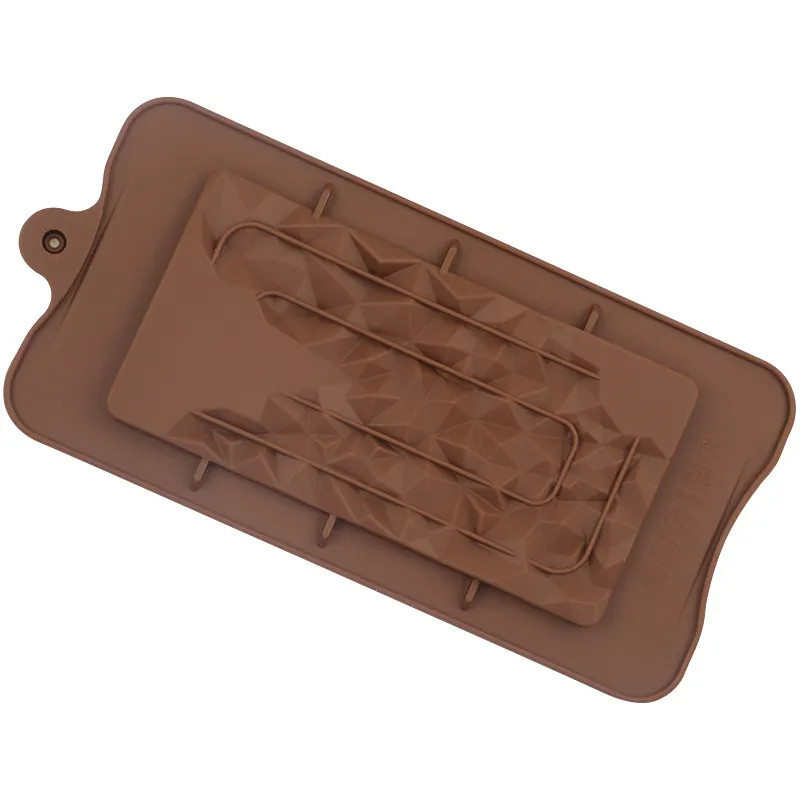 Image of Szilikon csoki öntőforma - Tábla forma félig gyémántos