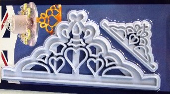 Image of Fondant / Marcipán mintázó, kiszúró - Korona,Csipke dekor (2db-os)