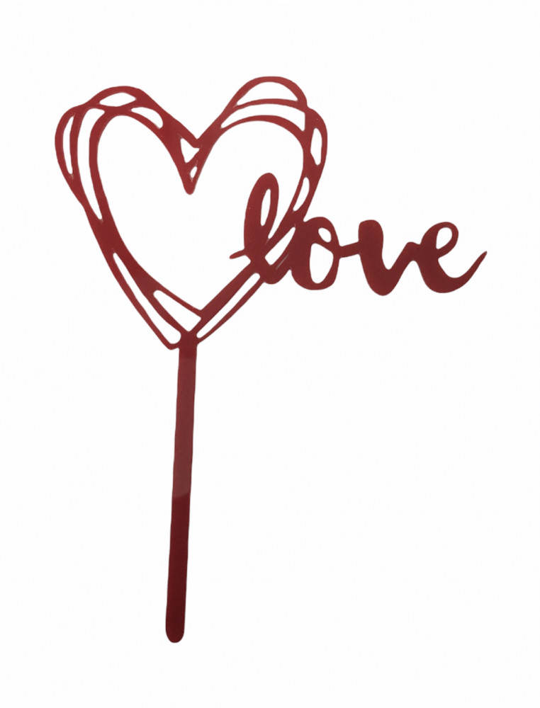 Image of Torta beszúró " Love" - 71. Piros
