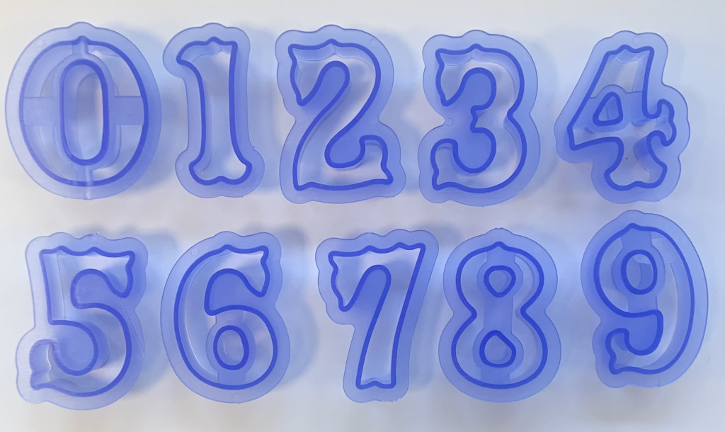 Image of Fondant / Marcipán kiszúró - Számok (műanyag)