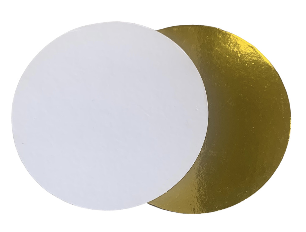 Image of Torta alátét kerek 20cm Arany-Fehér (3mm,kétoldalas)