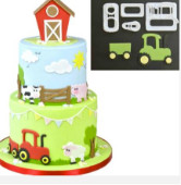 Image of Fondant / Marcipán kiszúró - Traktor (4db-os)