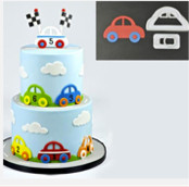 Image of Fondant / Marcipán kiszúró - Autó 2db-os