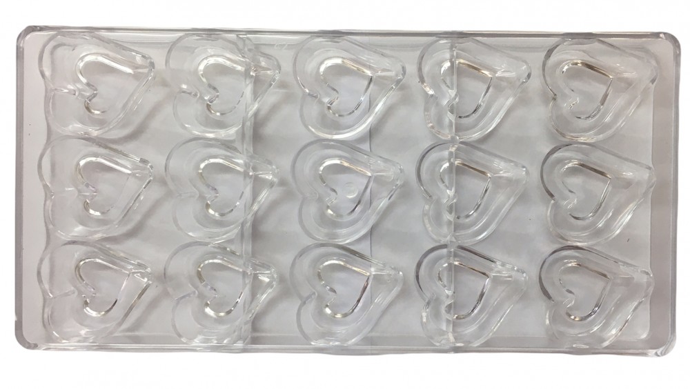 Image of Polikarbonát csokoládé öntőforma - 30. Szívben szív