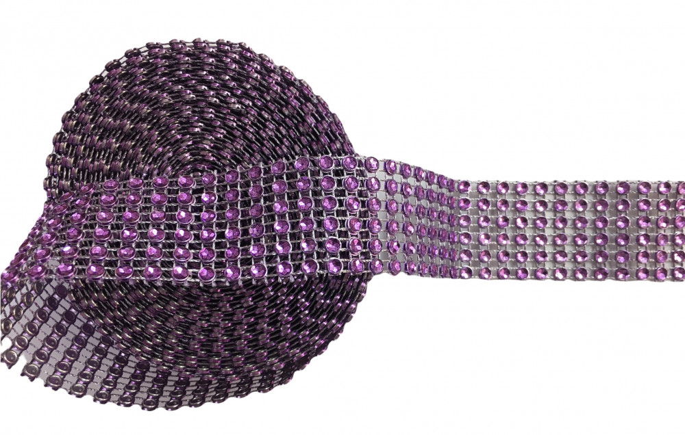 Image of Strasszos dekor szalag 3cm*4,5m -Lila