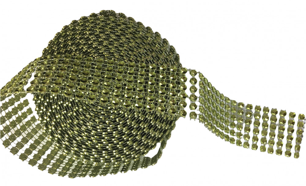 Image of Strasszos dekor szalag 3cm*4,5m - Zöld