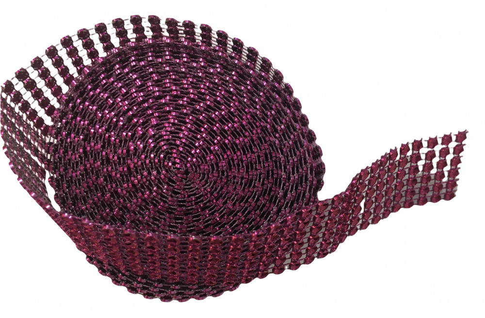 Image of Strasszos dekor szalag 3cm*4,5m - Magenta