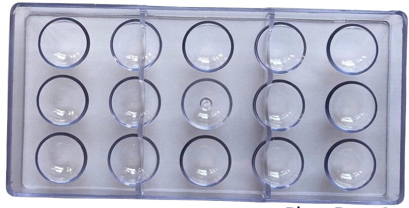 Image of Polikarbonát csokoládé öntőforma - 32. Félgömb 32mm 15 darabos
