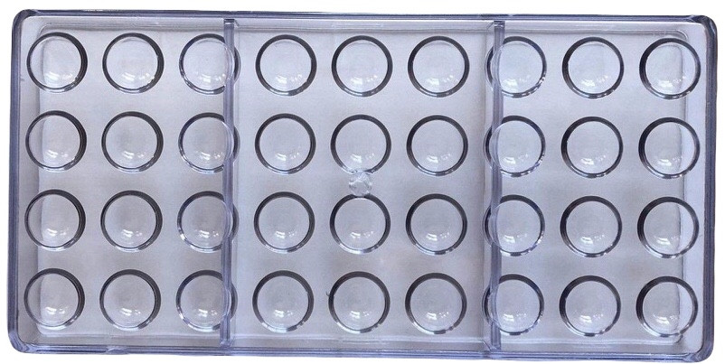 Image of Polikarbonát csokoládé öntőforma - 04. Félgömb 20mm 36 darabos