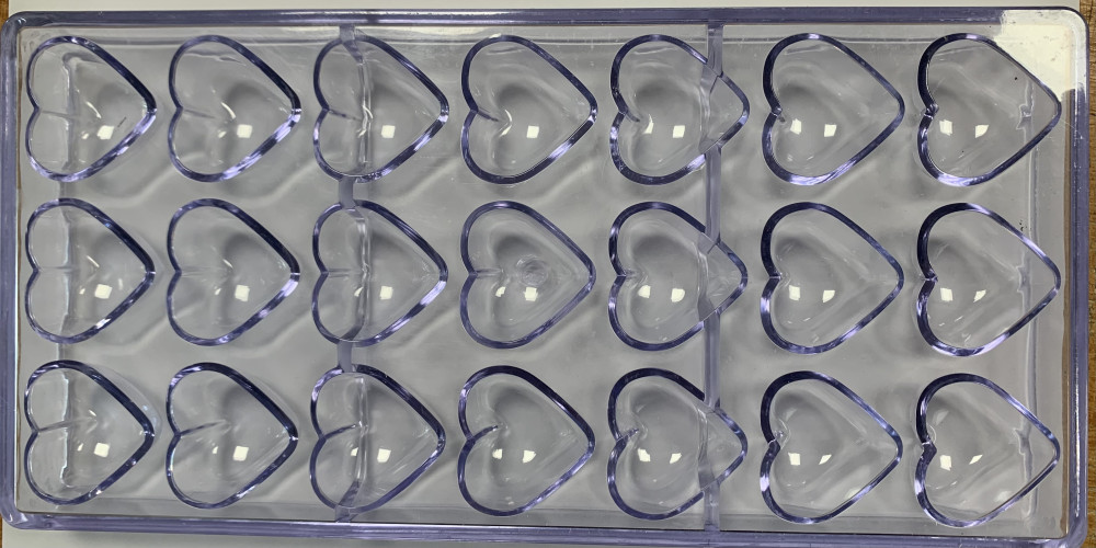 Image of Polikarbonát csokoládé öntőforma - 02. szív