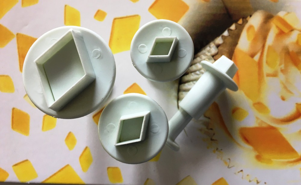 Image of Fondant / Marcipán rugós kiszúró - Rombusz 4db-os készlet