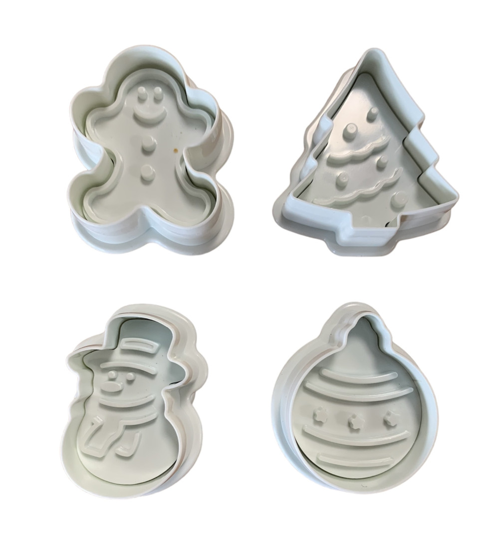 Image of Fondant / Marcipán rugós kiszúró - Karácsonyi 4db-os készlet