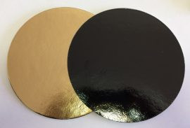 Image of Torta alátét kerek 40cm arany-fekete (3mm,kétoldalas)
