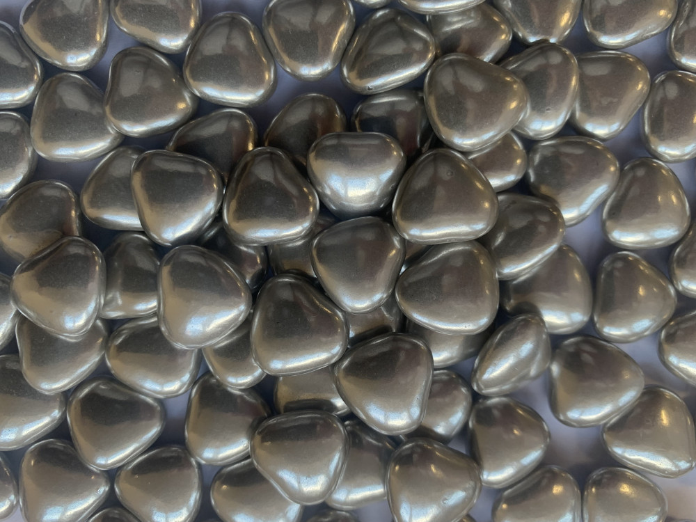 Image of Dekor cukor óriás roppanós 15mm 100g - Ezüst szív