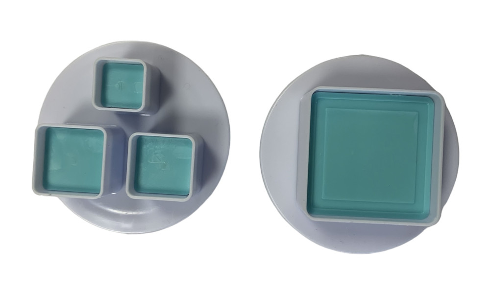 Image of Fondant / Marcipán rugós kiszúró - Négyzet 2db-os készlet