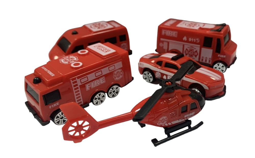 Image of Tűzoltó autó,helikopter(5db,műanyag)