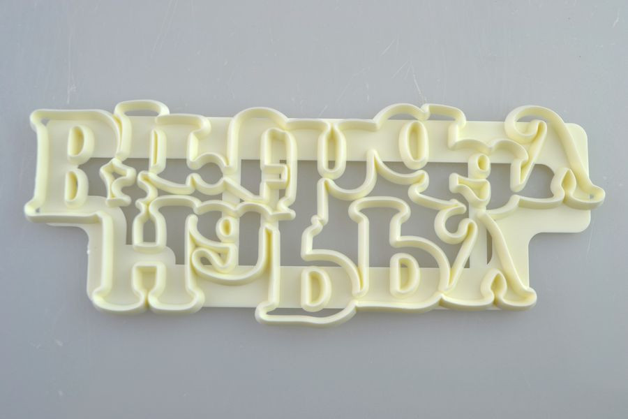 Image of Fondant / Marcipán mintázó, kiszúró - Happy Birthday