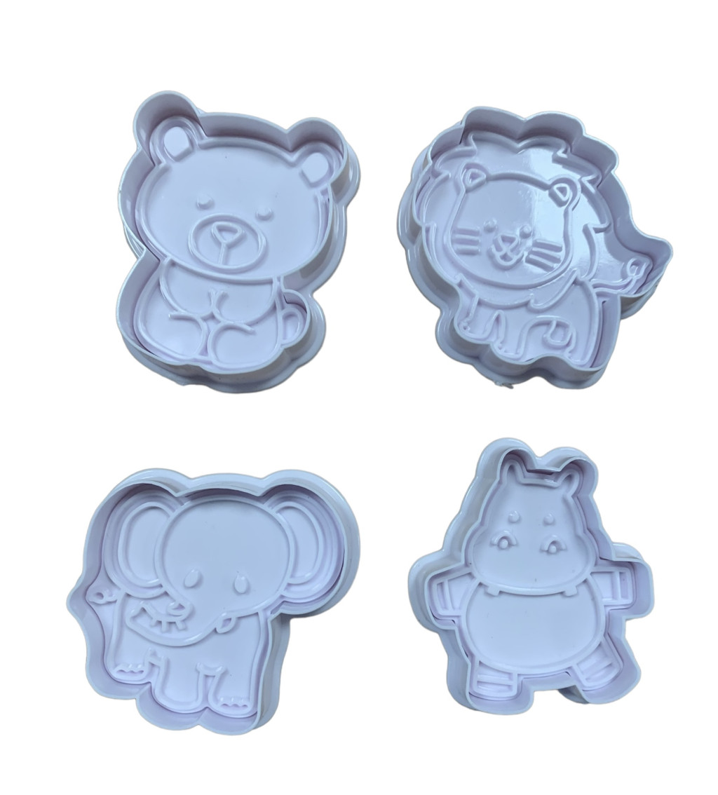 Image of Fondant / Marcipán rugós kiszúró - Szafari 2. 4db-os készlet