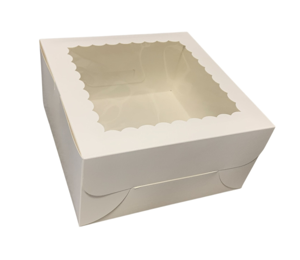 Image of Süteményes doboz ablakos fehér 25x25x13cm