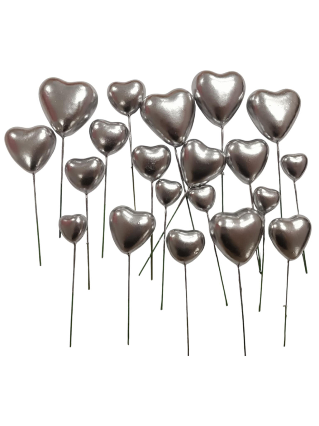 Image of Tortadekoráció szív (20db) Ezüst