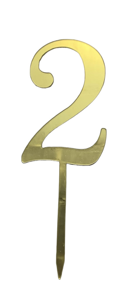 Image of Torta beszúró szám arany " 2 "