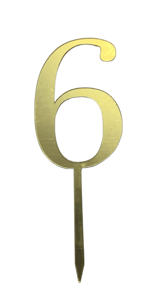 Image of Torta beszúró szám arany " 6 "