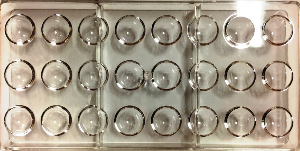 Image of Polikarbonát csokoládé öntőforma - 01. Félgömb 30mm 24 darabos