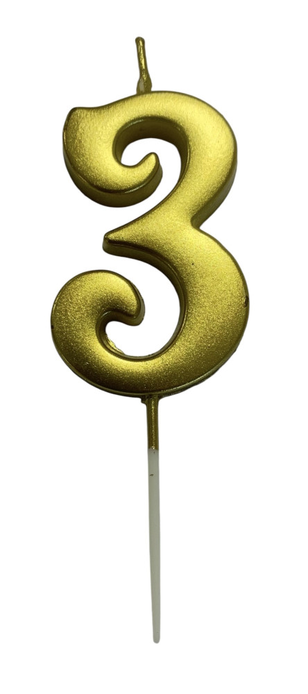 Image of Gyertya arany "3" - dobozos