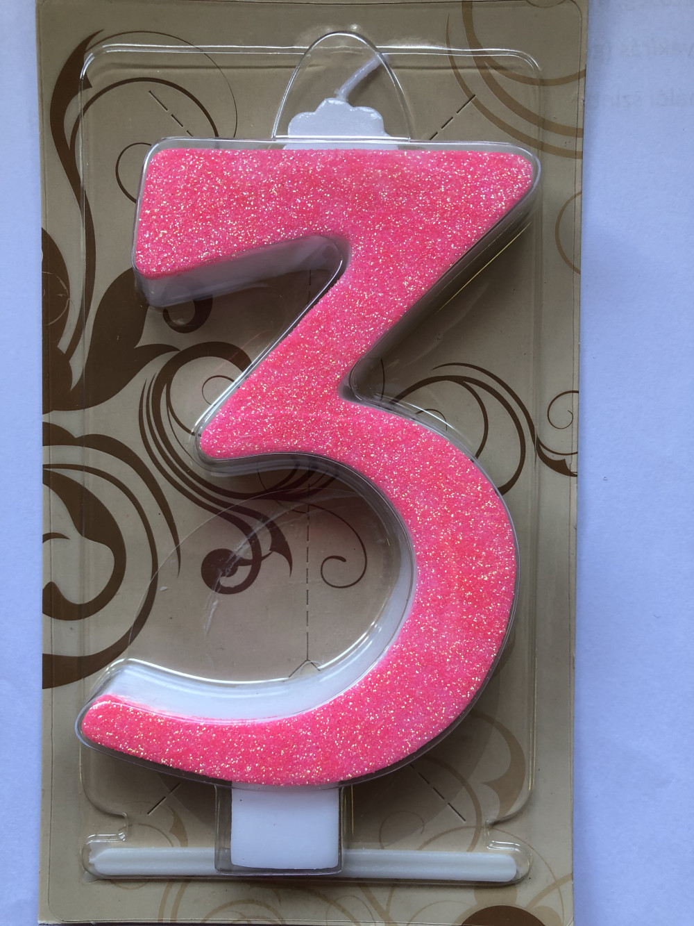 Image of Gyertya óriás - "3" Rózsaszín