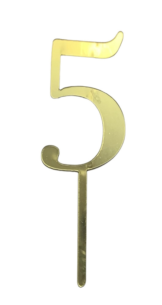 Image of Torta beszúró szám arany " 5 "