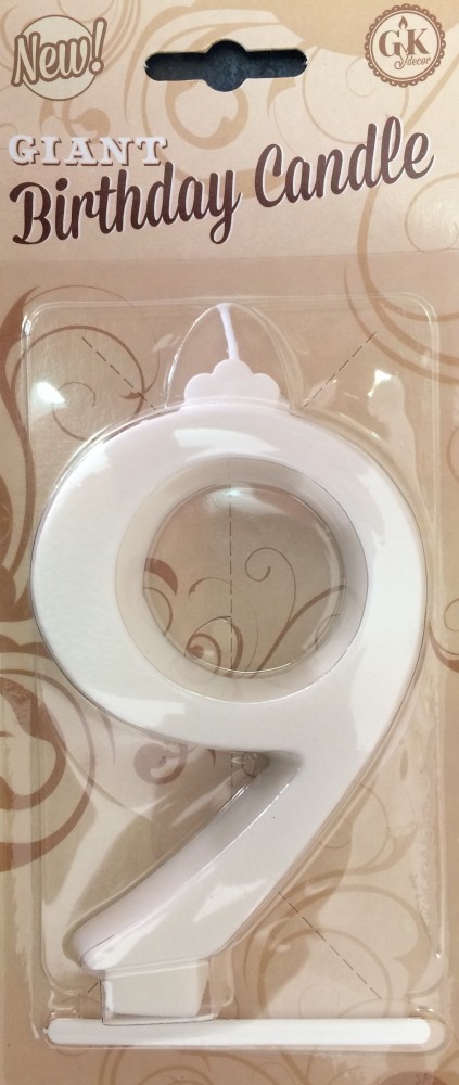 Image of Gyertya óriás - "9" Fehér