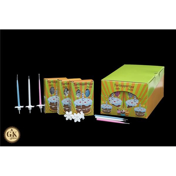 Image of Gyertya szálas - fehér (15db) talppal