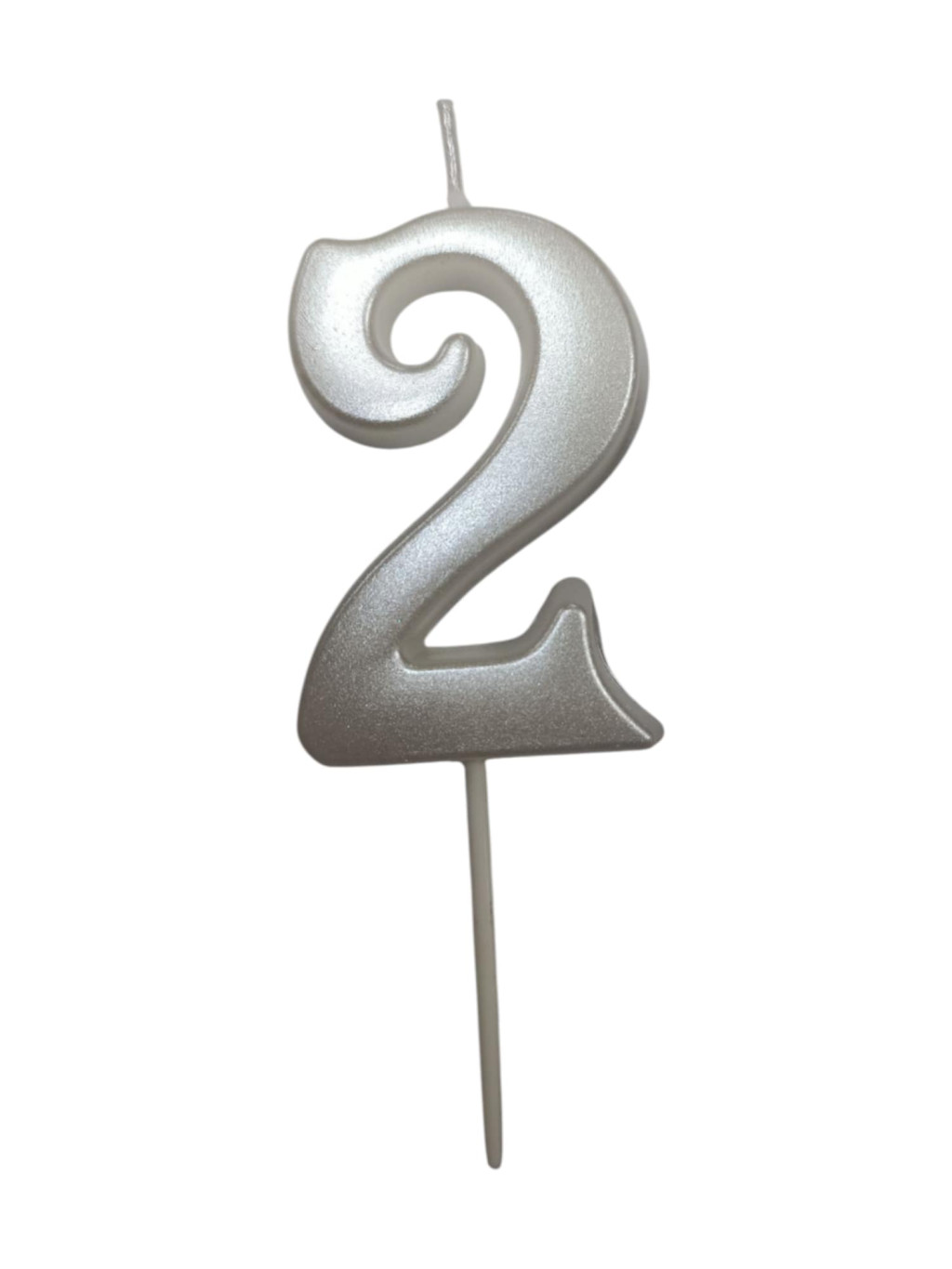 Image of Gyertya gyöngyház fehér "2" - dobozos