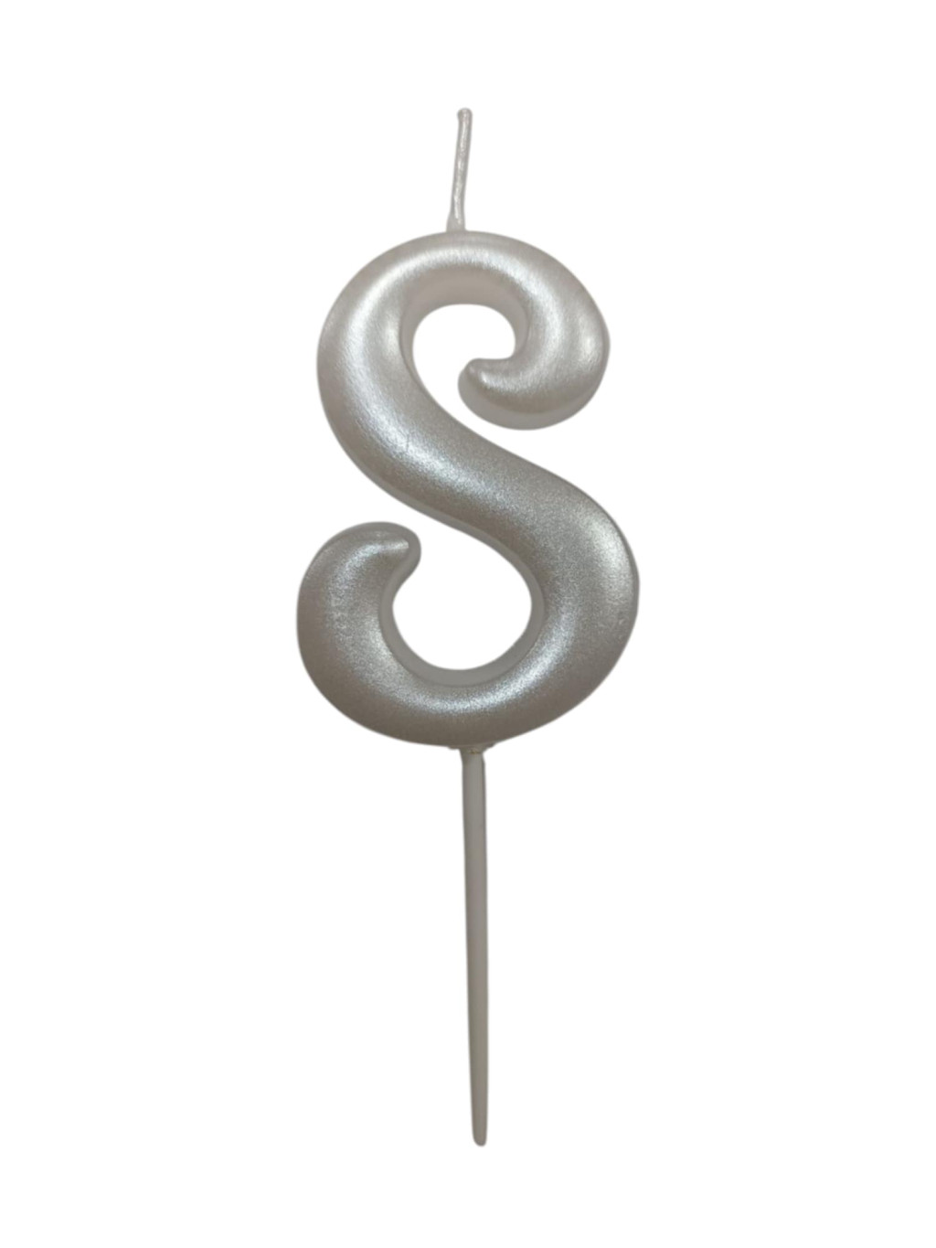 Image of Gyertya gyöngyház fehér "8" - dobozos