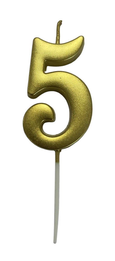 Image of Gyertya arany "5" - dobozos