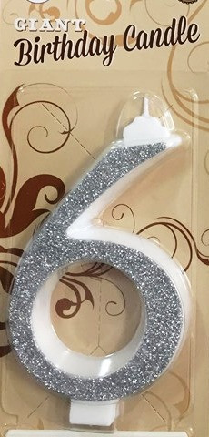 Image of Gyertya óriás - "6" Ezüst