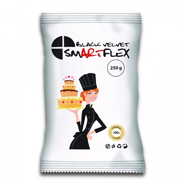 Image of Fondant Smartflex velvet Black (fekete) 250g