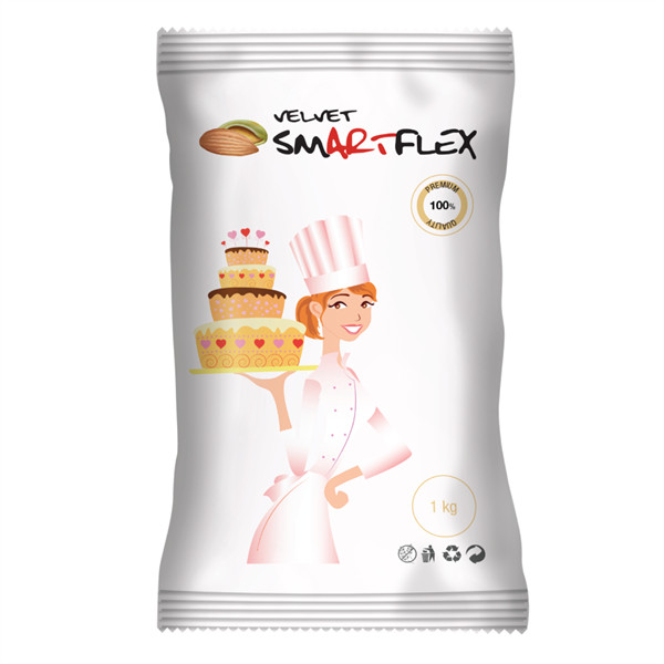 Image of Fondant Smartflex velvet Fehér 1 Kg Mandula ízű