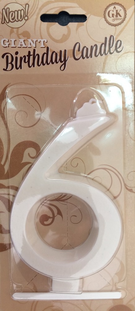 Image of Gyertya óriás - "6" Fehér