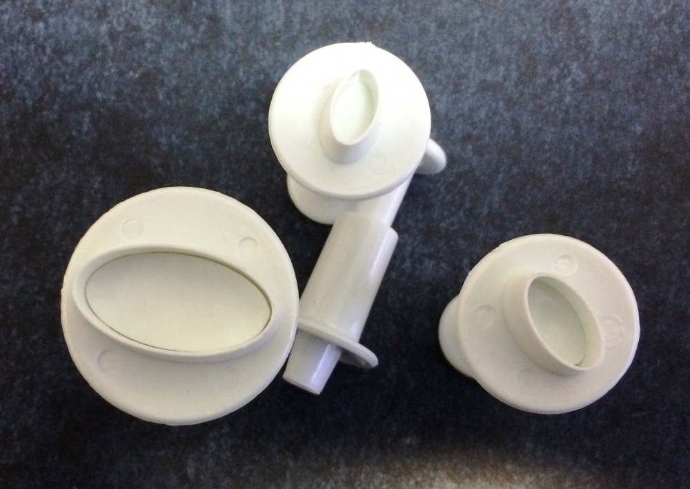 Image of Fondant / Marcipán rugós kiszúró - Ovális 4db-os készlet